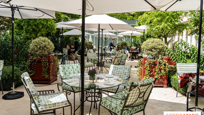 La terrasse cachée et confidentielle du Jardin Français au Bristol Paris