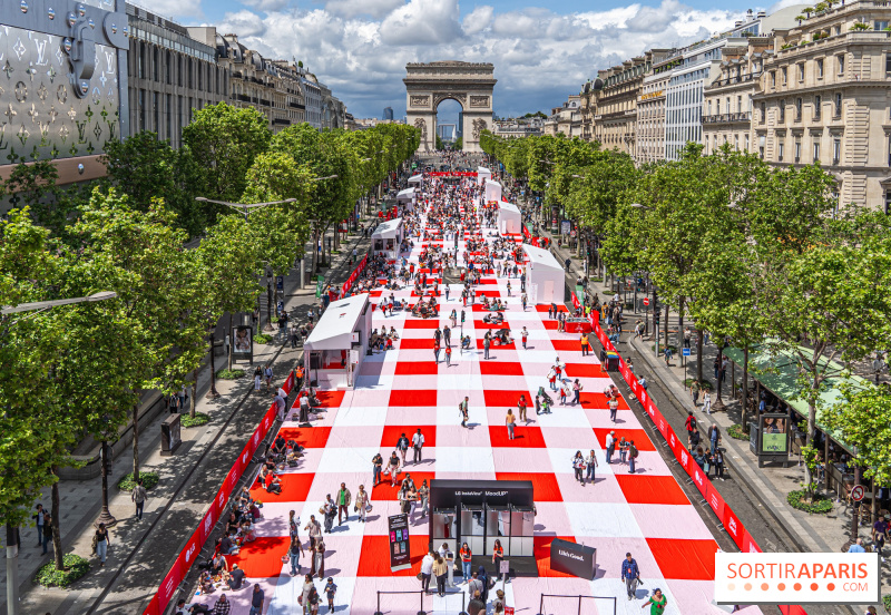 Le grand pique-nique des Champs-Elysées à Paris, photos et vidéo