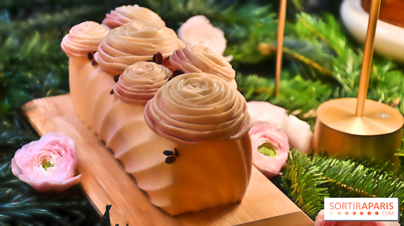 Fleurs d’Hiver, la Bûche de Noël 2024 raffinée inspirée du Mont-Blanc par Léandre Vivier au Burgundy