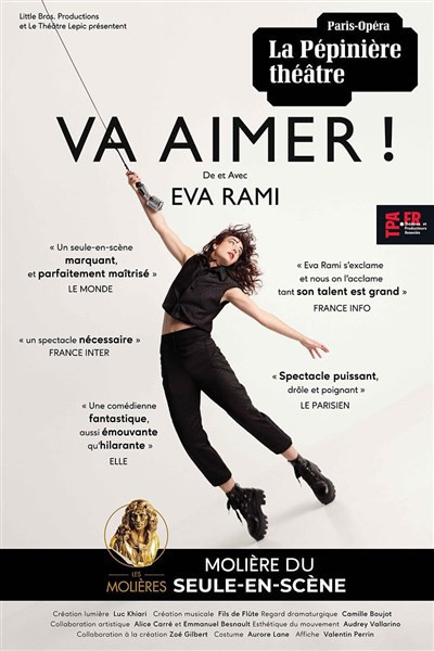 VA AIMER !, le seule en scène primée d’Eva Rami prolongé à Paris