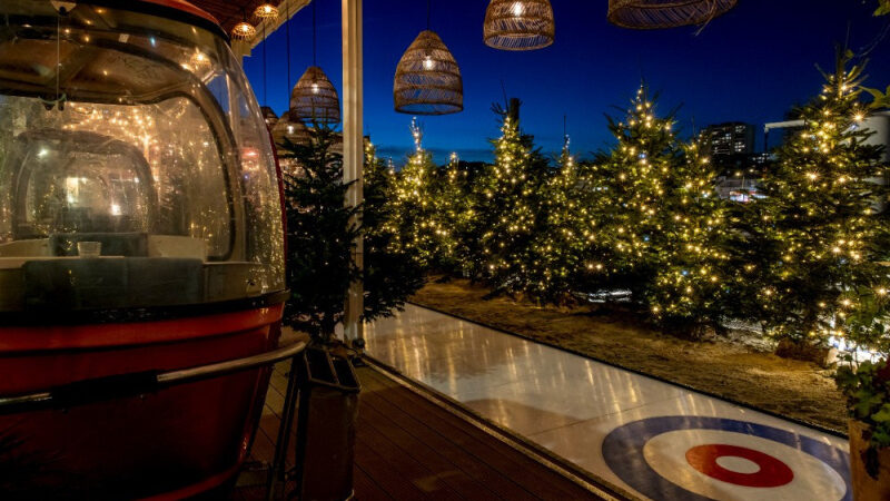 Polpo Nord : terrasse d’hiver gourmande avec télécabines et piste de curling en bord de Seine